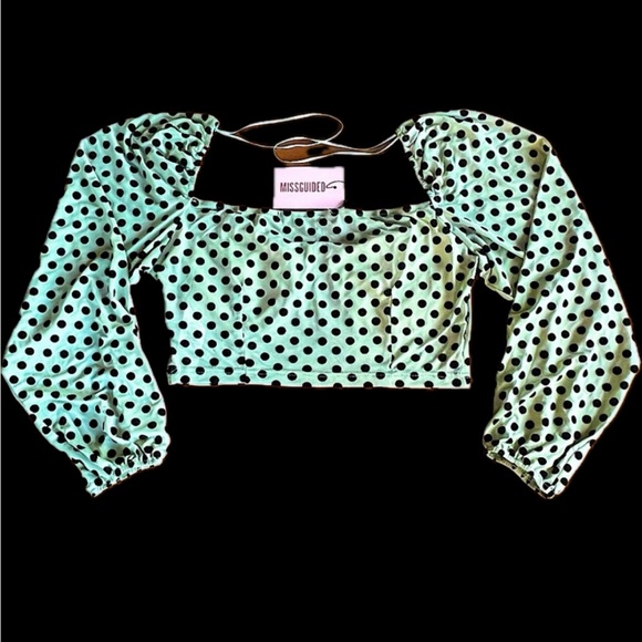 NWT Misguided Polka Dot Crop Top - Picture 3 of 3